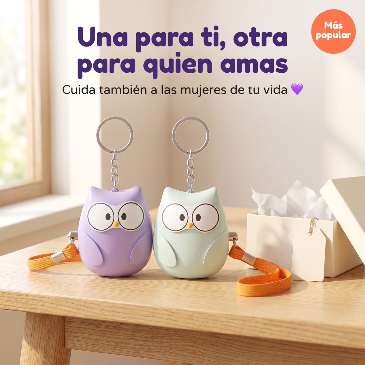 Guardiana Búho – Alarma Personal de 130 dB con Linterna