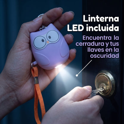 Guardiana Búho – Alarma Personal de 130 dB con Linterna
