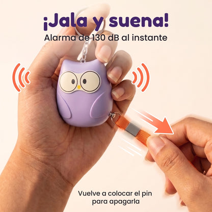 Guardiana Búho – Alarma Personal de 130 dB con Linterna